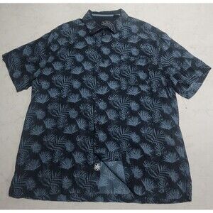 Nat Nast Luxury Originals Blue Palms Black Hawaiian Tropical L Silk Blend NWOT